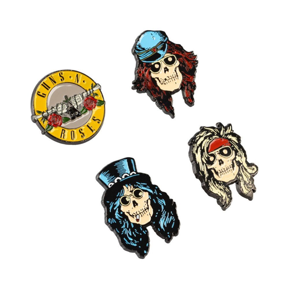 GUNS N ROSES - (デビュー 40周年 ) - Guns N' Roses / 4個 ピンバッジセット